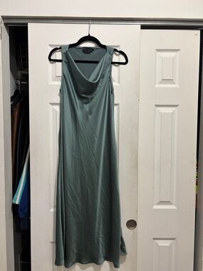 Hatch Satin Cowl Maxi Dress in Sage